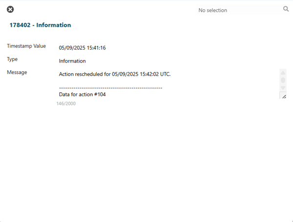 Workflow Action Message Detail
